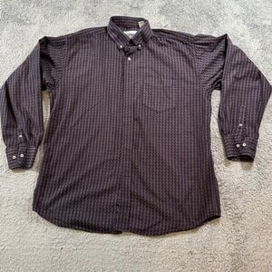 Resistol Ranch Mens XL Purple Black Striped Western Cotton Button Down Shirt